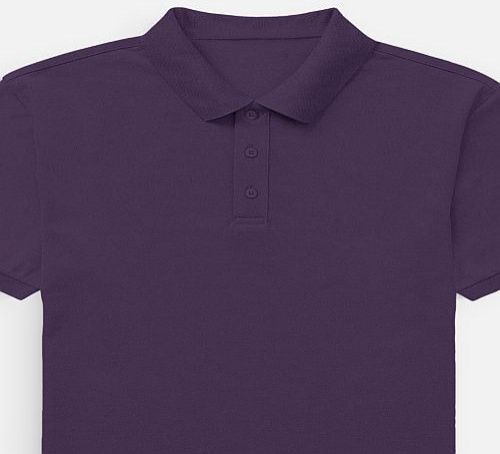 Mens Purple Cotton Polo T-Shirt