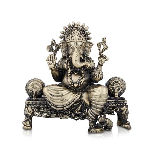Plain Brass Vinayaka Idol 4 × 3.5 Inches, Brand Name : Giri