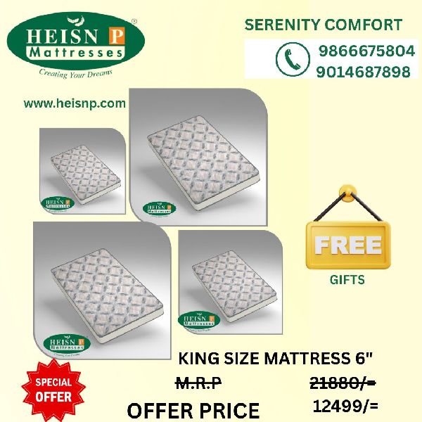 Memory Foam Ortho Mattress, Color : White Queen for Bedroom