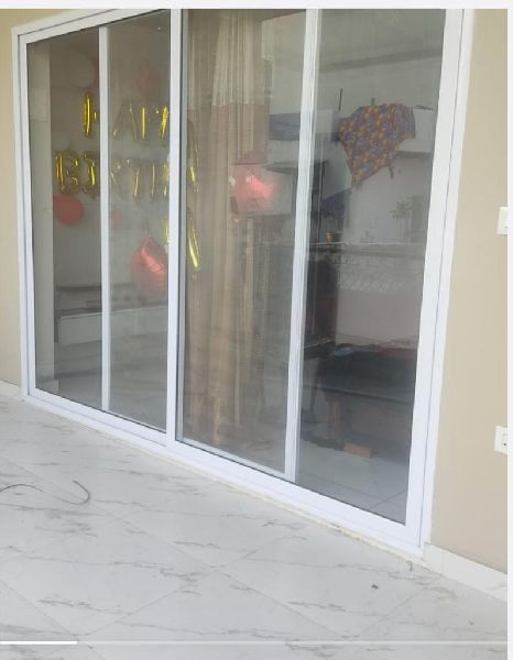 Non Polished Plain Glass Openable Aluminum Doors Fabrication