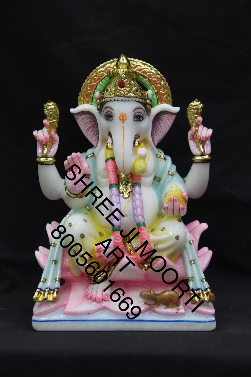 Colored Marble Ganesh Statue