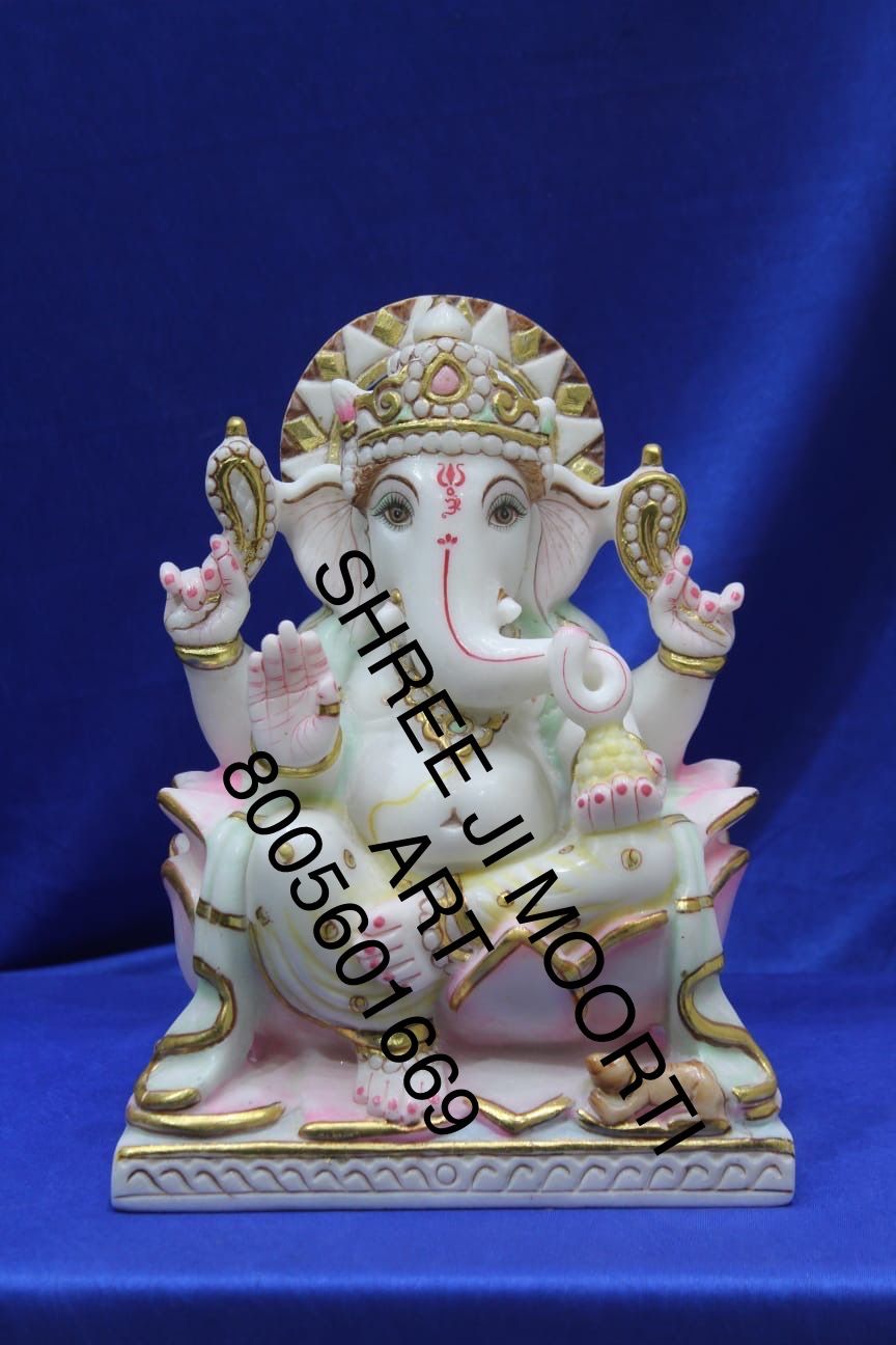 Lord White Marble Ganesh Statue