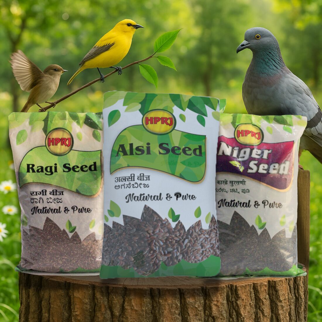 Birdie\'S Flax Finger Millet and Niger Bird Seeds Combo