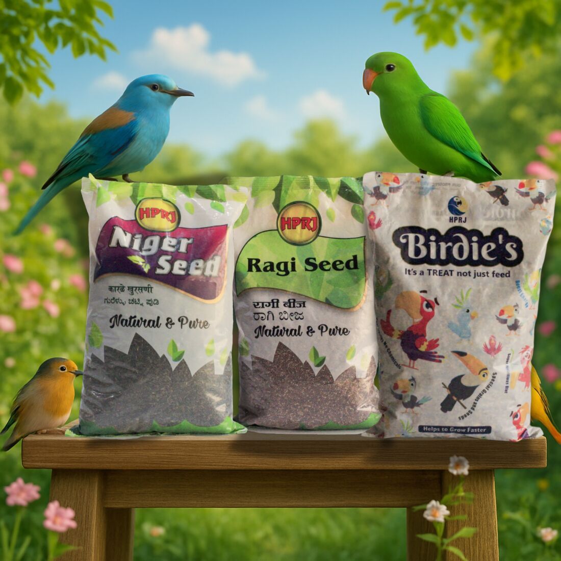 Birdie\'S Niger Ragi and Mix Bird Seeds Combo
