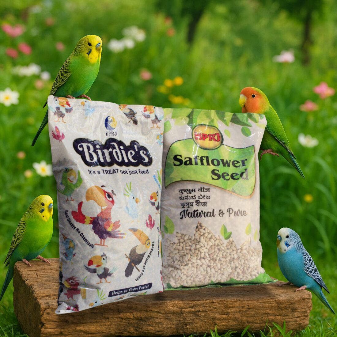 Birdie\'S Premium Safflower Seeds and Mix Bird Seeds Combo