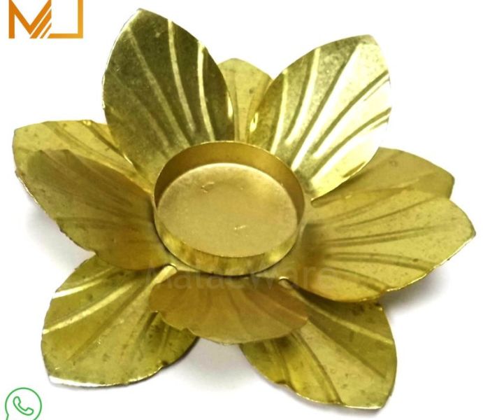 Golden Lotus Tea Candle Holder Decorative Tabletop