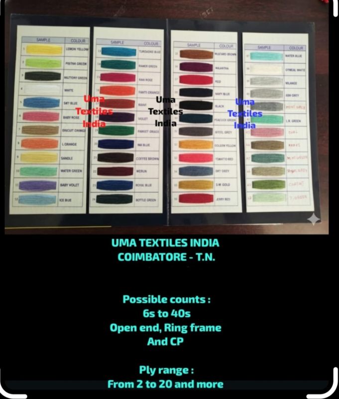 Cotton Grey and Dyed Colour Yarns