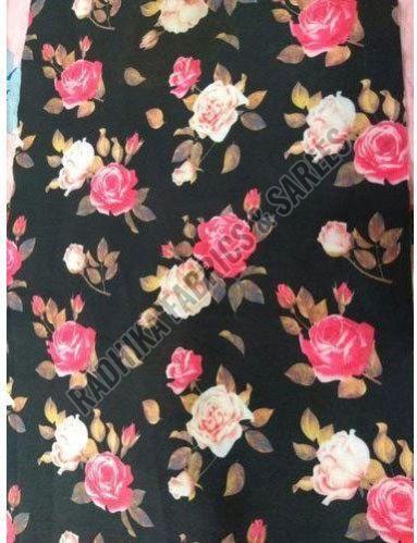 Floral Print Polyester Fabric, For Clothing