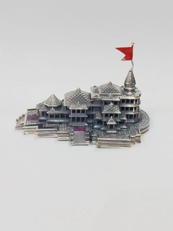925 Silver Ayodhya RAM Mandir Cz Studded with Antique Finish