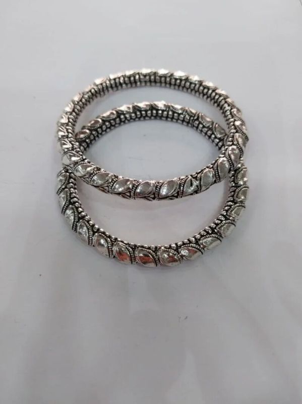 Timeless Ethnic Leaf Chitai Sterling Silver Kada