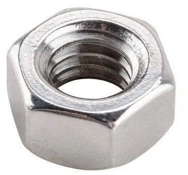 Mild Steel Hexagonal Nut, Color : Silver for Hardware Fittings