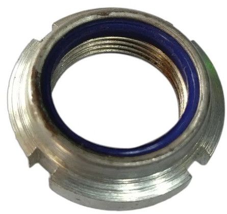 Plated Mild Steel Round Castle Nylock Nut, Color : Silver