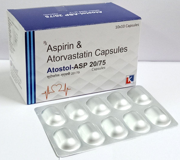 Atostol ASP  Aspirin 20mg Atorvastatin 75mg Capsules
