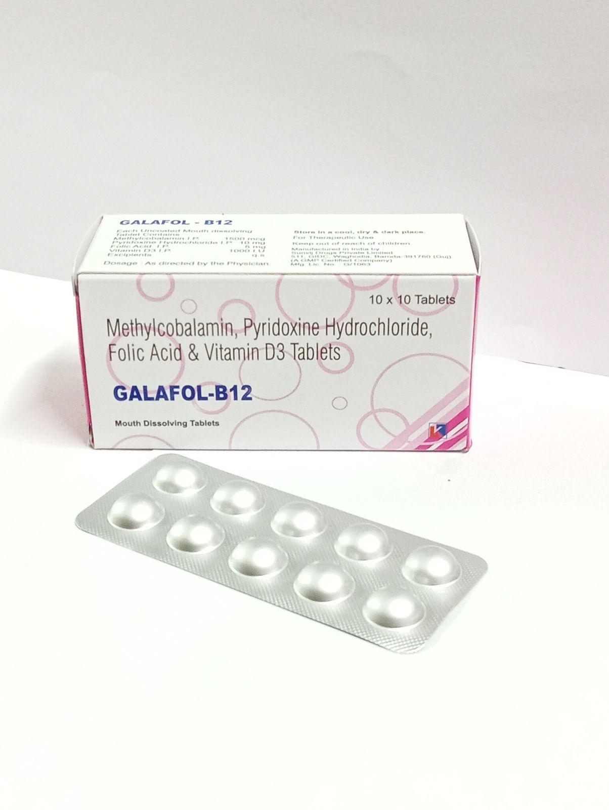 Galafol B12 Folic Acid Vitamin D3 Tablets