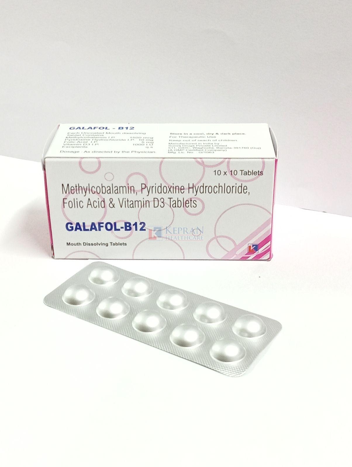 Galafol B12 Folic Acid Vitamin D3 Tablets