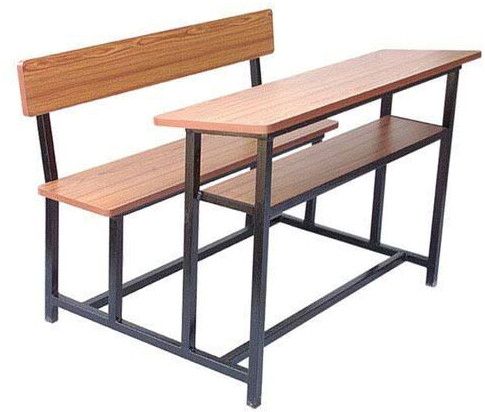 Wooden Dual Seater Classroom Bench with Back Support