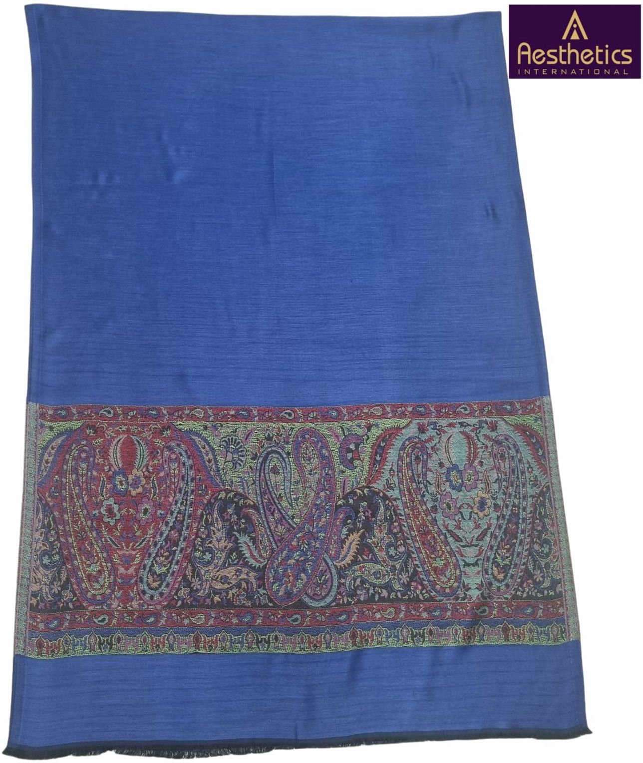 Blue Kani Border Stole