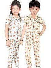 Kids White Starry Night Pajama Sleep Suit