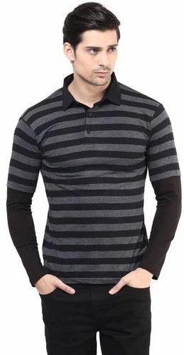 Mens Elite Bold Stripe Polo T-Shirt