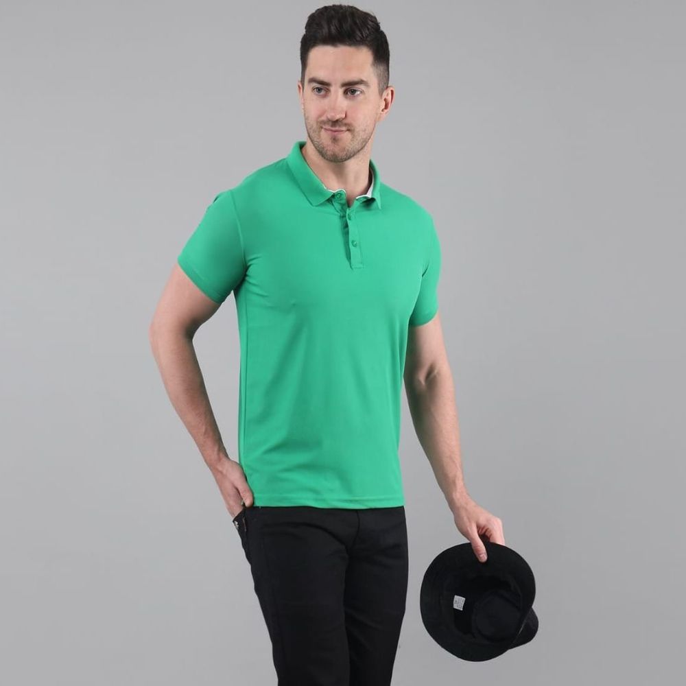 Mens Green Sap Matty Dri Fit Polo T-Shirts