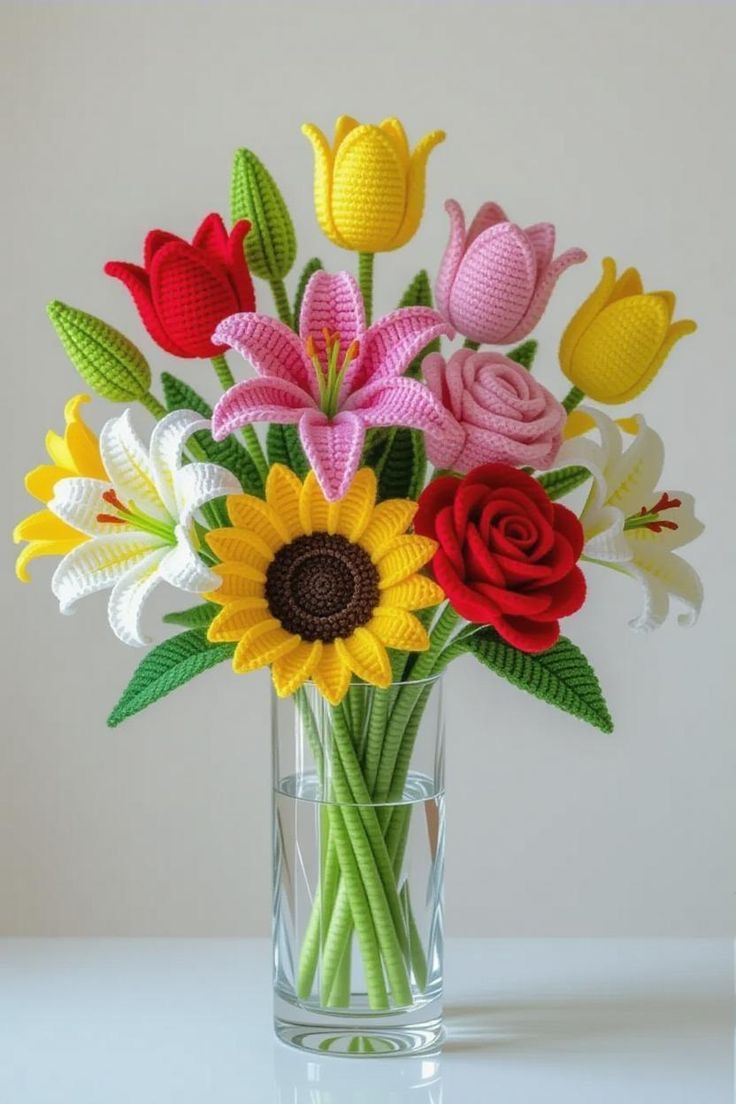 Crochet Flowers Bouquet