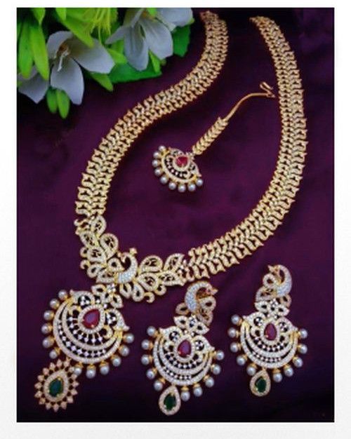 Antique Finish Temple Jewellery Necklace Set