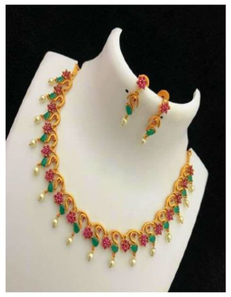 Crystal Stone Modern Necklace Set