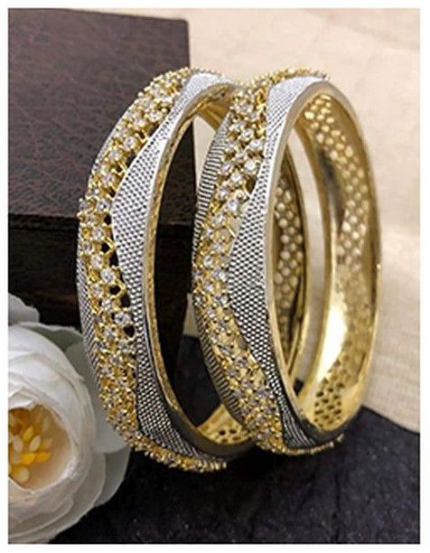 Dual Tone Lightweight Designer Bangles