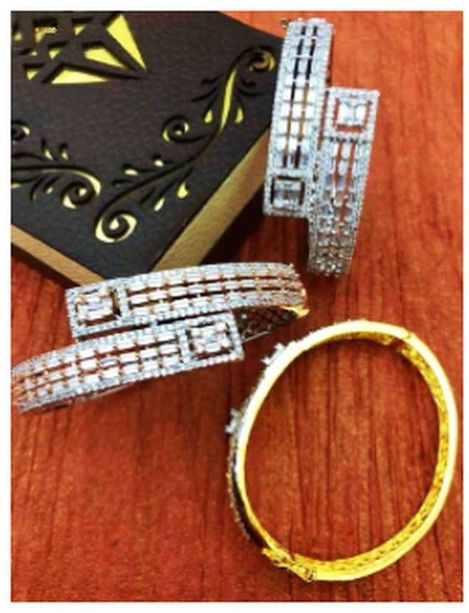 Gold Plated American Diamond Openable Bracelet