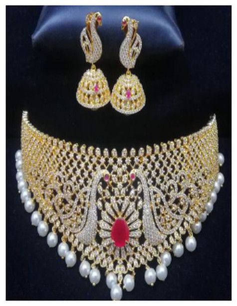 Golden Heavy Bridal Choker Necklace Set