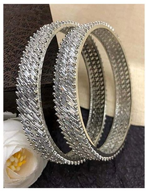 Silver Tone American Diamond Bangles