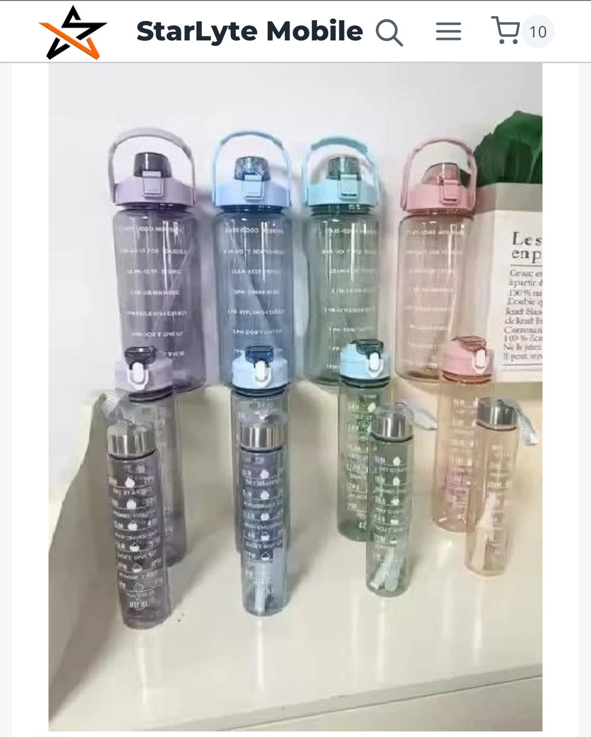 3 in 1 Motivational Water Bottle Set