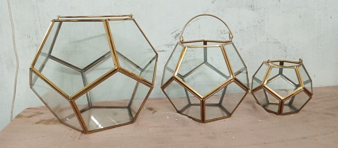 Metal Trarium Clear Glass Lantern