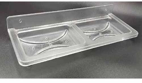 ABS Double Square Soap Dish for Bathroom Accessory
