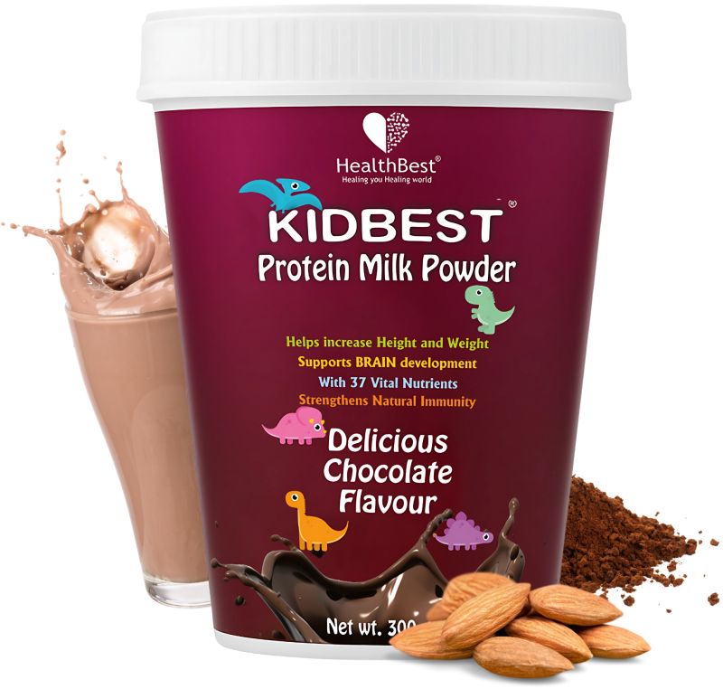 Healthbest Kids Protein Milk Powder | Healthy Growing | Chocolate Flavor - 300gm