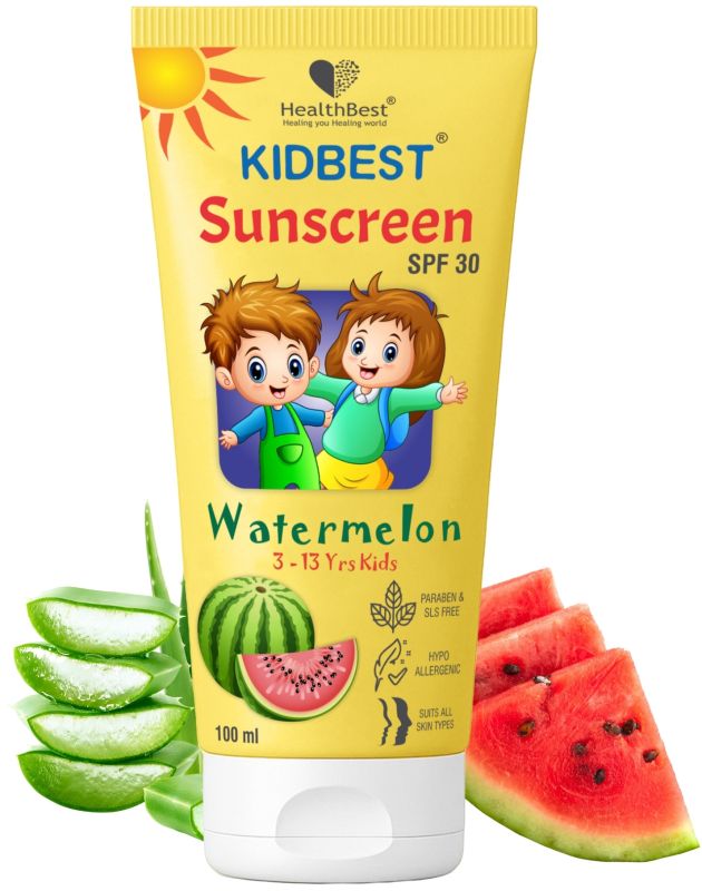 Healthbest Kids SPF 30 Tested 100 Ml Cooling Watermelon Sunscreen