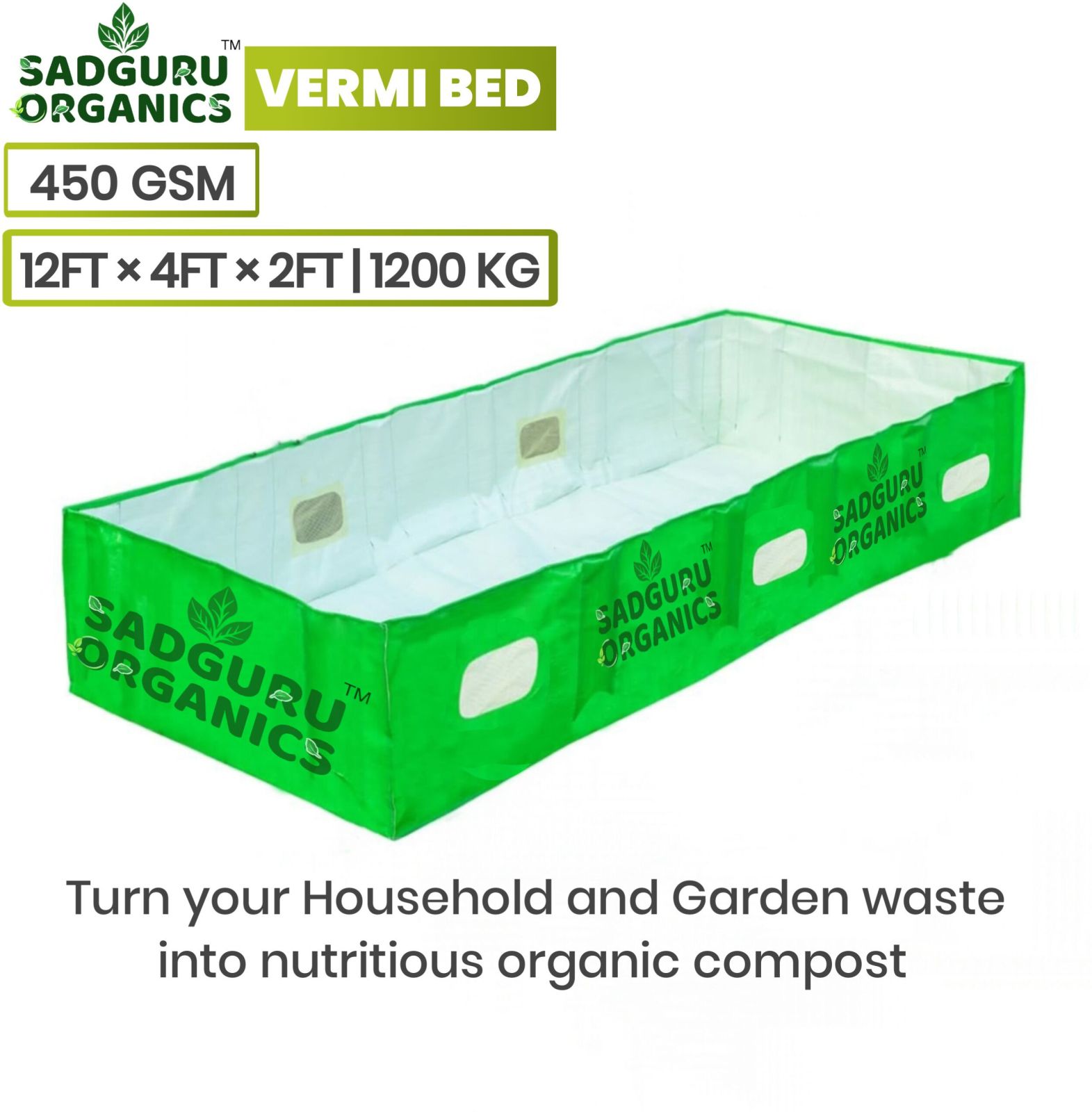 450gsm 12x4x2FT HDPE Vermi Compost Bed
