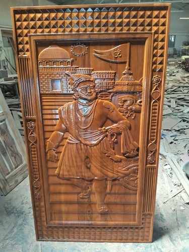 80 Inch Brown Teak Wood Door