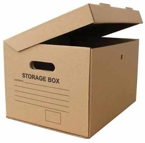 Corrugated Storage Box, Color : Brown