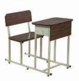 Plain Wood Single Seater Desk Modern for School