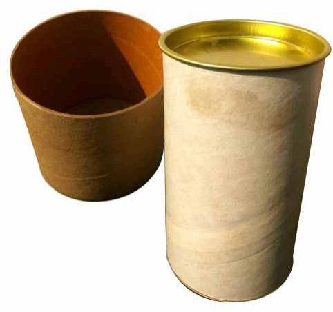 Paperboard Coffee Paper Tube Container, Color : Brown