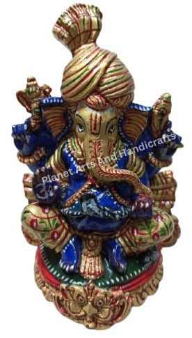Polished Wooden Handicraft Load Ganesha Ji Statue Antique