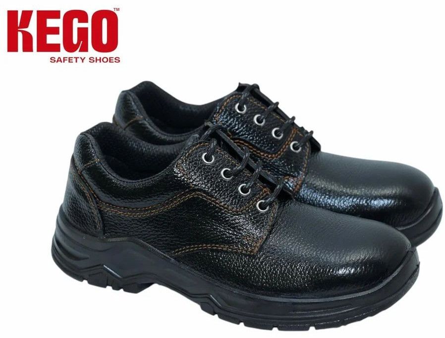 Kego Atom Black Leather Industrial Safety Shoes