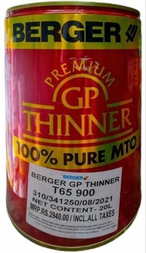 20L Berger Premium Gp Thinner, Purity : 100% Pure Mto