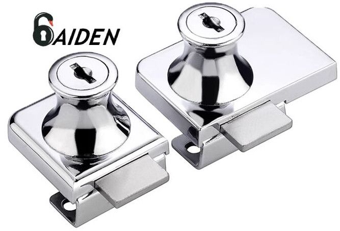 Aiden heavy-duty Chrome Glass Keyed Bolt Door Push Lock