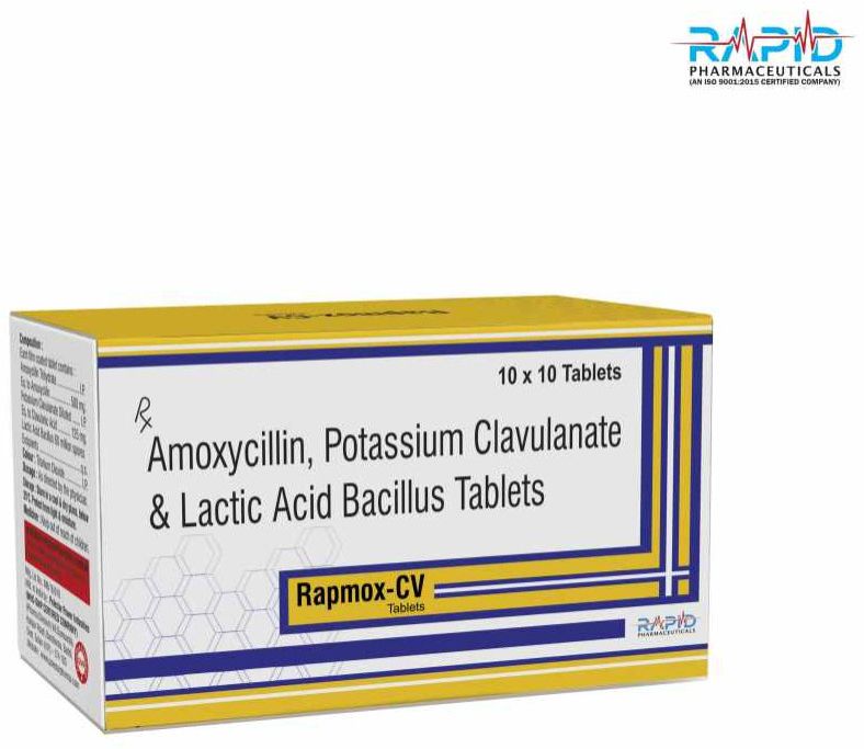 Rapmox CV Amoxycillin Trihydrate Potassium Clavulanate Tablet