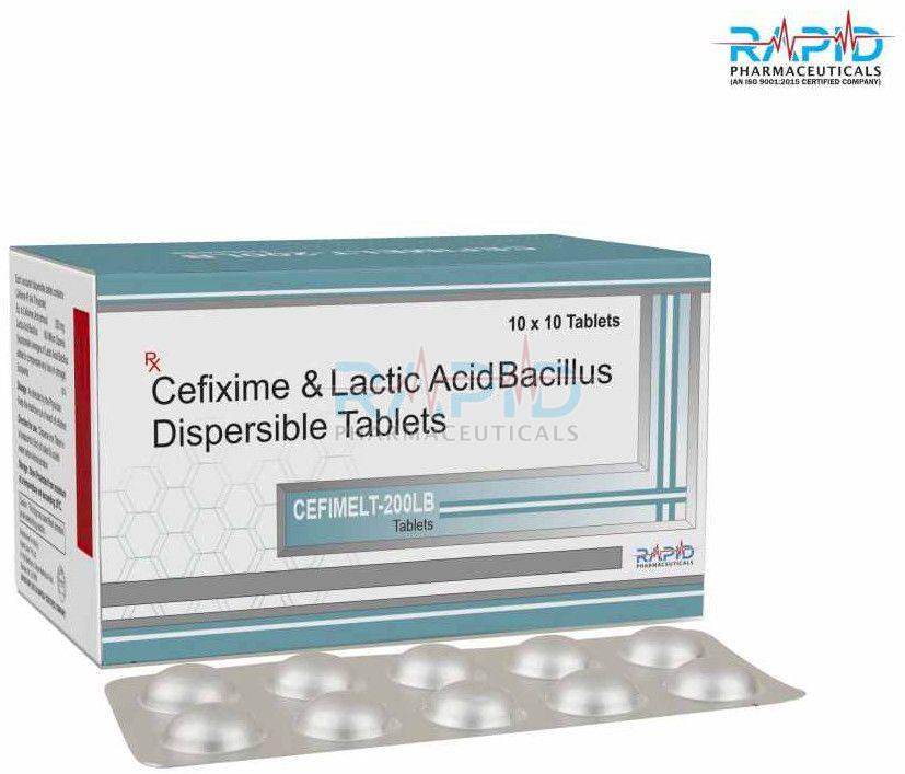 Cefimelt Cefixime 200mg Lactic Acid Bacillus Dispersible Tablet