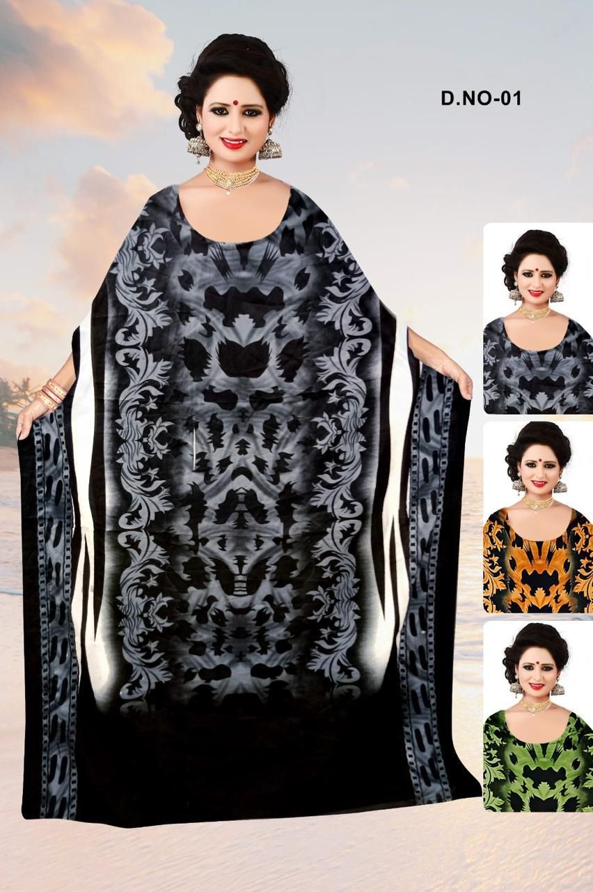 Womens Long Printed Kaftan