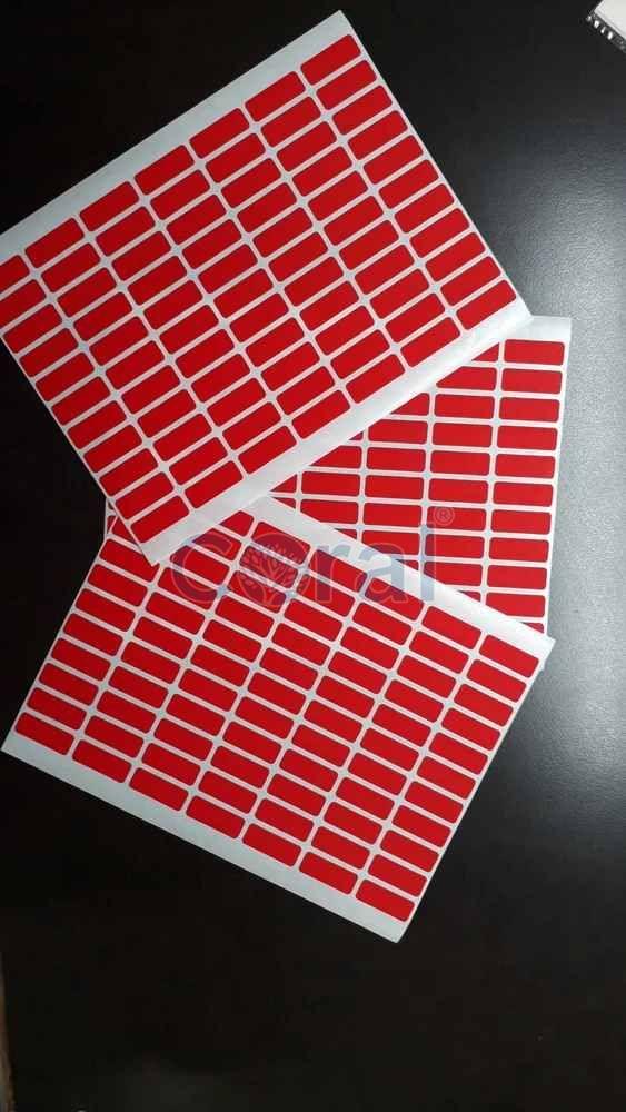 1x0.75 Inch Coral Red Label Sticket Sheet