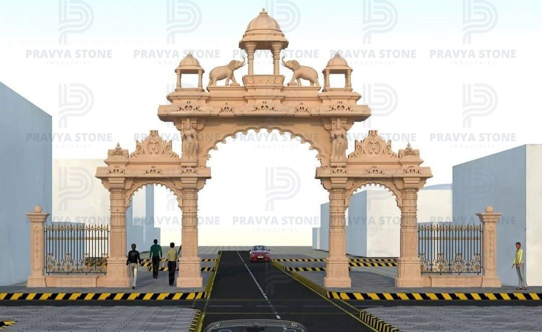 Hand Carved Stone Gates